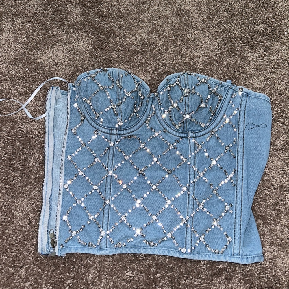 Denim corset NEVER WORN